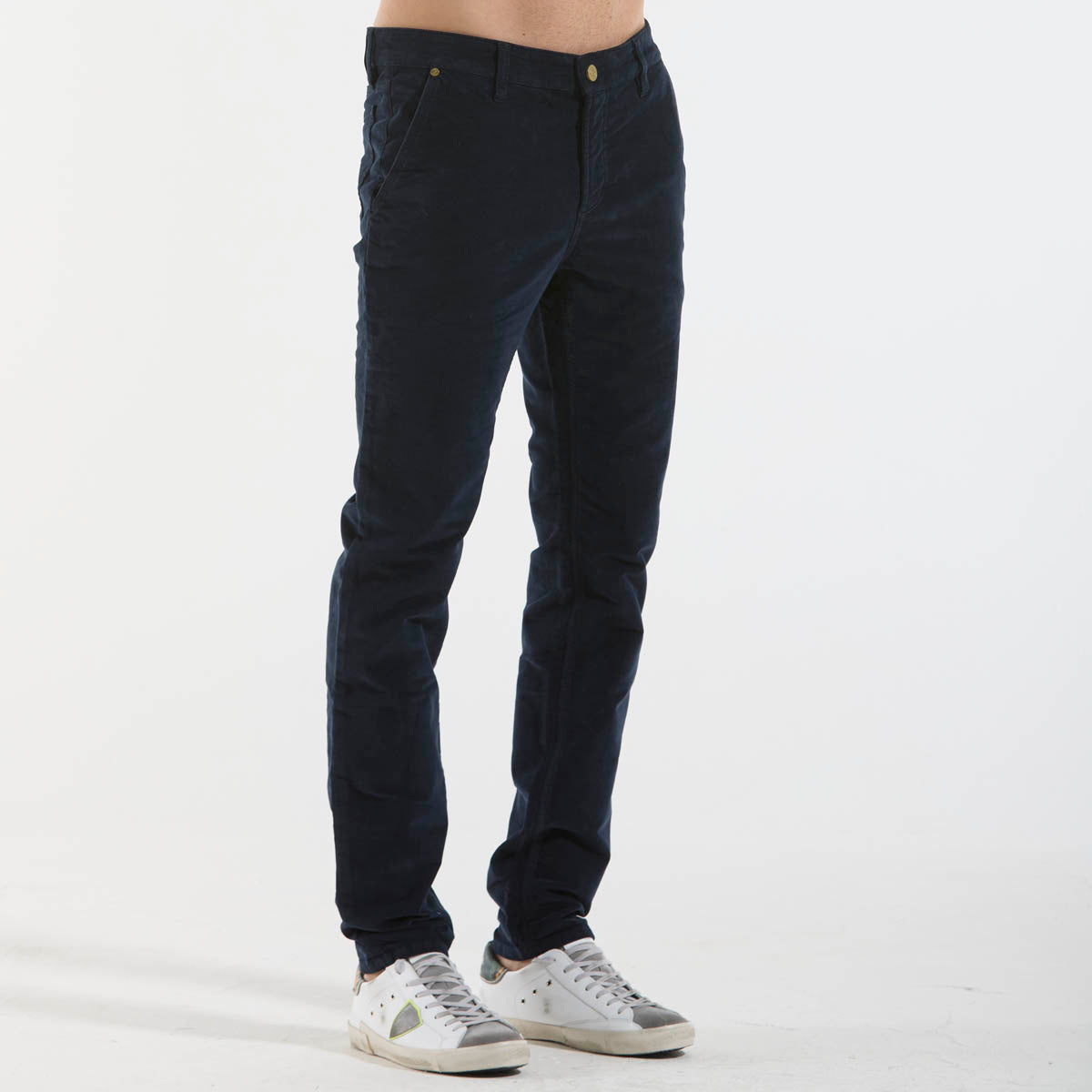 Jeckerson pantalone in velluto blu